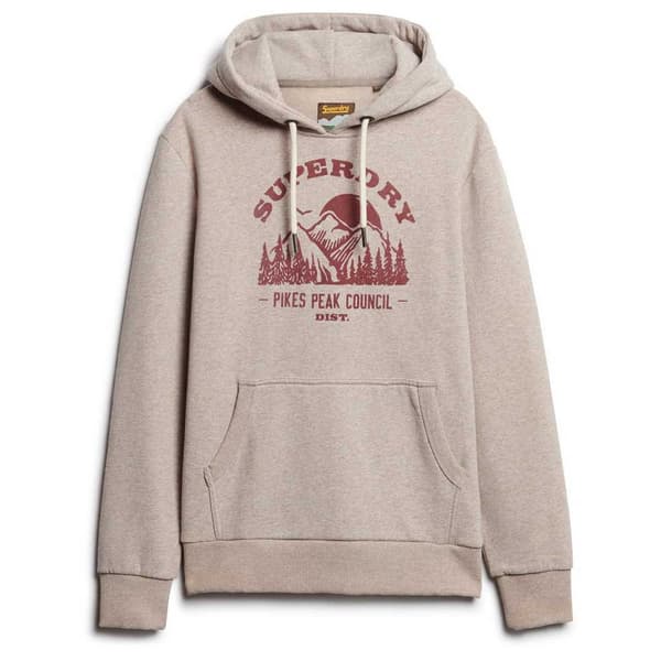Superdry Lo-fi Outdoor Graphic Huvtröja Beige M Man
