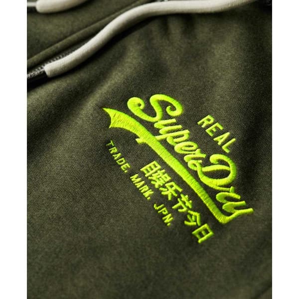 Superdry Neon Vl Graphic Sweatshirt Med Dragkedja Grönt S Man