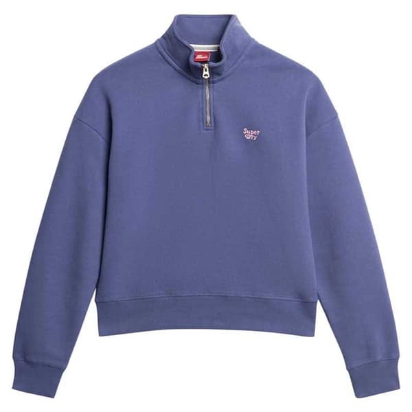 Superdry Essential Halv Lynlås Sweatshirt Lilla XL Kvinde
