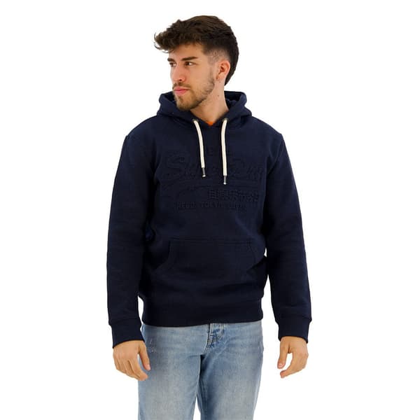 Superdry Embossed Vintage Logo Tröja Med Huva Blå S Man