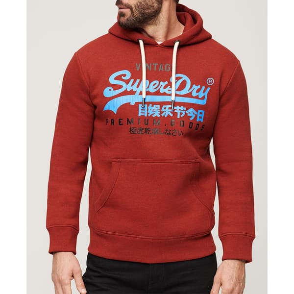 Superdry Vl Duo Tröja Med Huva Röd S Man