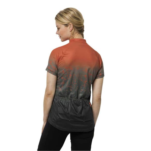 Jack Wolfskin Morobbia Half Zip Print T-shirt Med Korte ærmer Grå S Kvinde