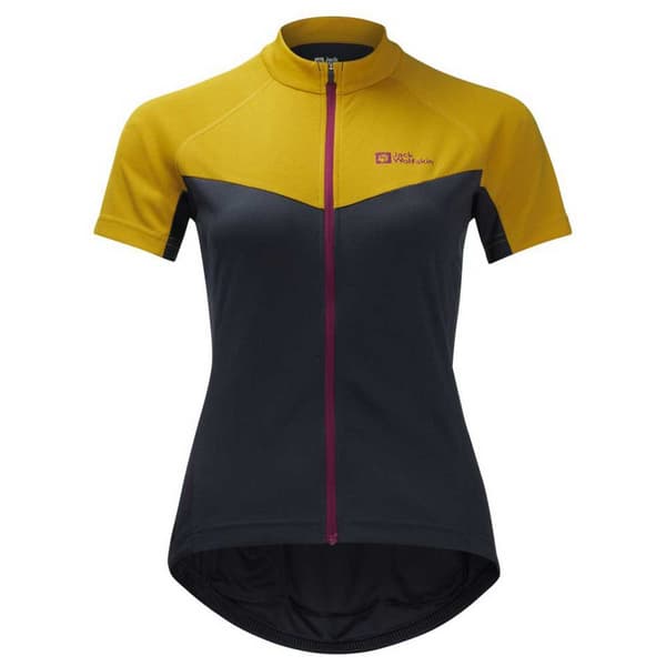Jack Wolfskin Morobbia Fz T-shirt Med Korte ærmer Gul,Sort XL Kvinde