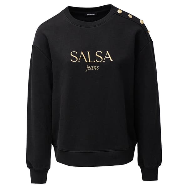 Salsa Jeans Branding Tröja Svart M Kvinna
