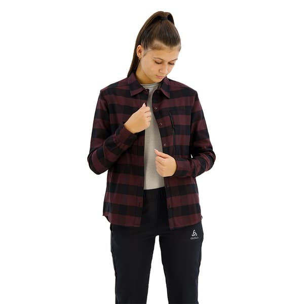Odlo Essential T-shirt Med Lange ærmer Brun,Sort XL Kvinde