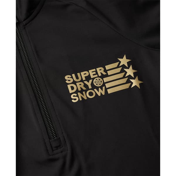Superdry Logo Baselayer Tröja Med Halv Dragkedja Svart 2XS Kvinna