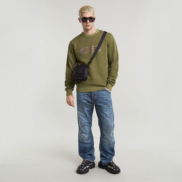 G-star Destroyed G Logo Washed Tröja Grönt L Man