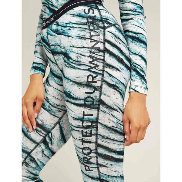 Icebreaker Merino 200 Oasis Protect Our Winters Aop Leggings Hvid M Kvinde