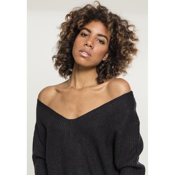 Urban Classics Back Lace Up Sweatshirt Sort XS Kvinde