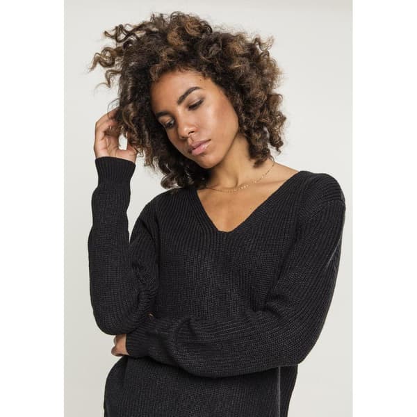 Urban Classics Back Lace Up Sweatshirt Sort XS Kvinde