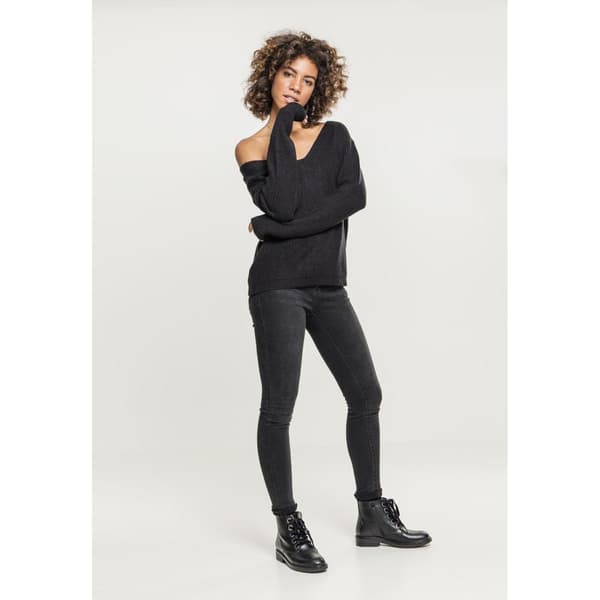 Urban Classics Back Lace Up Sweatshirt Sort XS Kvinde