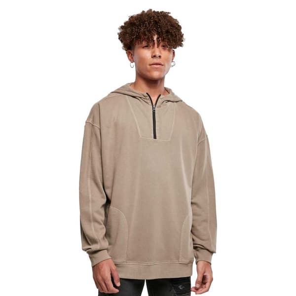 Urban Classics Overdyed Camp Sweatshirt Brun M Mand