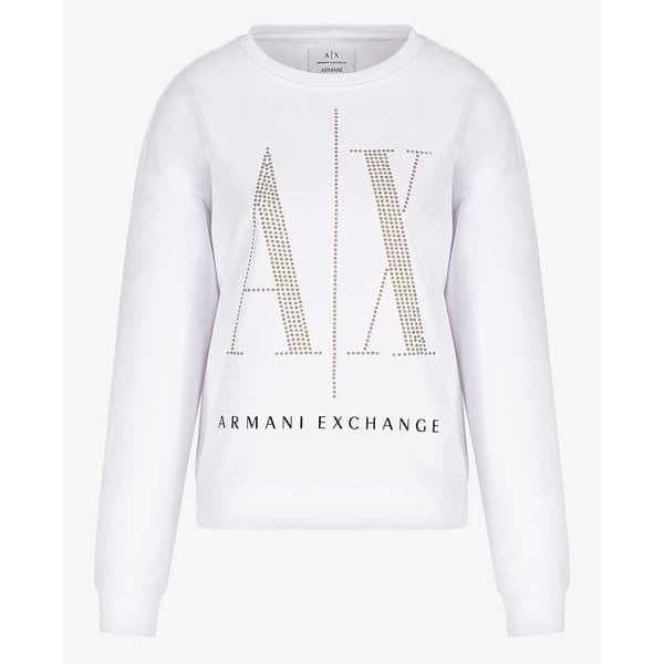 Armani Exchange Studded Logo Huppari Valkoinen XL Nainen