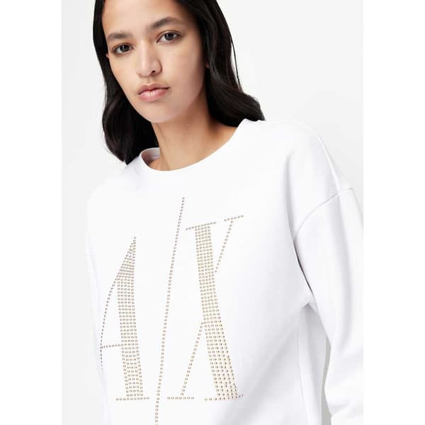 Armani Exchange Studded Logo Huppari Valkoinen XL Nainen