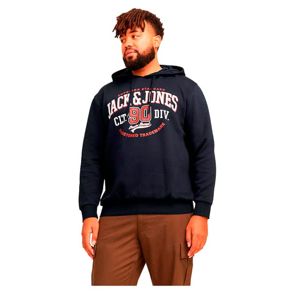Jack & Jones Logo 2 Plus Size Huvtröja Svart 6XL Man