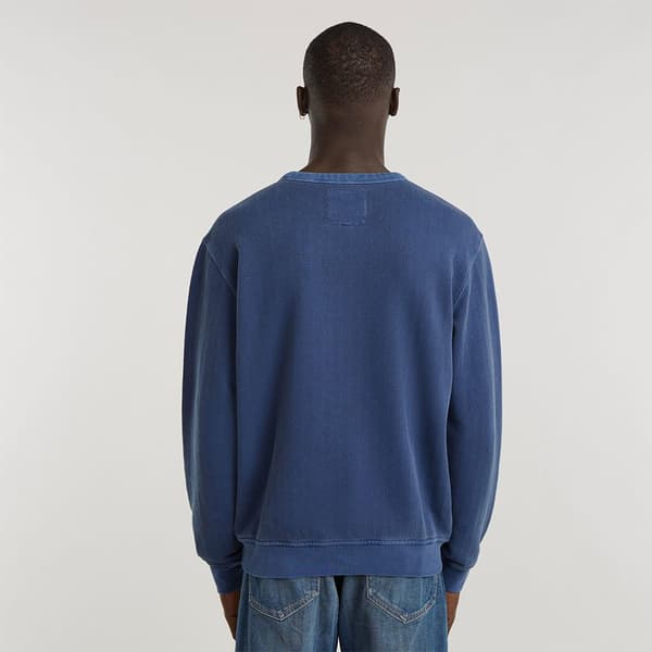 G-star Destroyed G Logo Washed Sweatshirt Blå M Mand