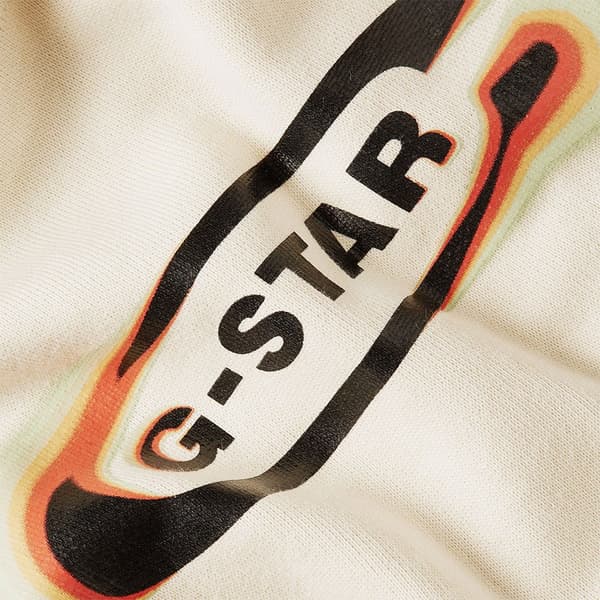G-star Old Skool Logo Loose Huvtröja Beige M Kvinna