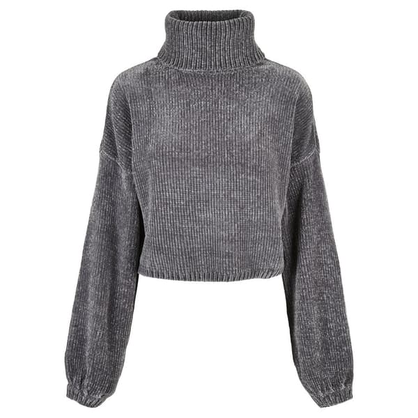 Urban Classics Turtleneck Chenille Big Sweatshirt Grå 4XL Kvinde