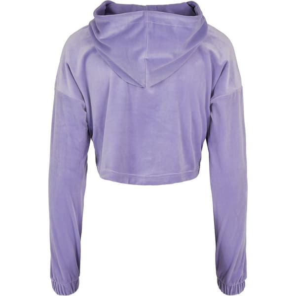 Urban Classics Cropped Velvet Oversized Sweatshirt Blå XS Kvinde