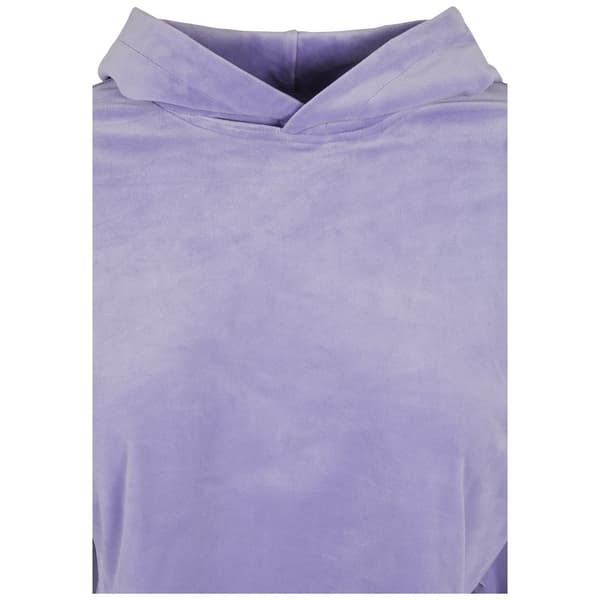 Urban Classics Cropped Velvet Oversized Sweatshirt Blå XS Kvinde