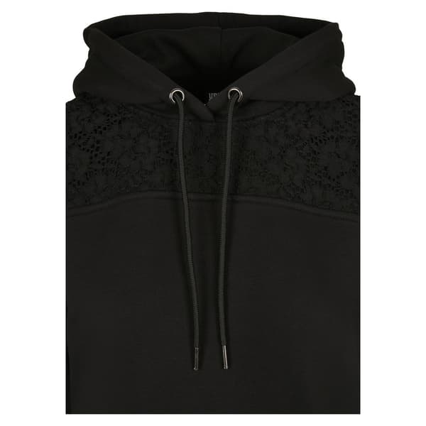 Urban Classics Lace Inset Sweatshirt Sort S Kvinde
