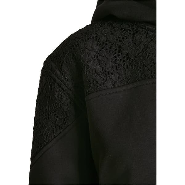 Urban Classics Lace Inset Sweatshirt Sort S Kvinde