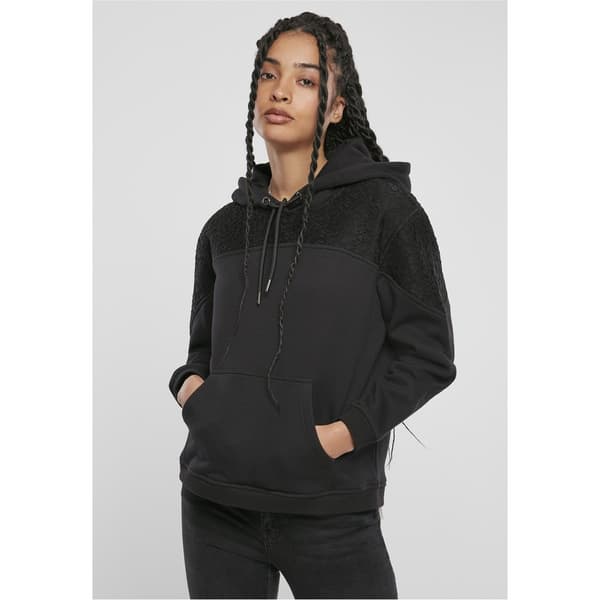 Urban Classics Lace Inset Sweatshirt Sort S Kvinde
