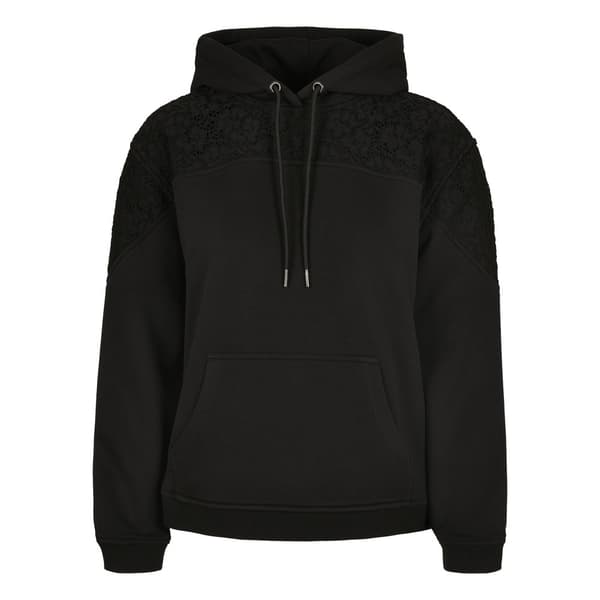 Urban Classics Lace Inset Sweatshirt Sort S Kvinde