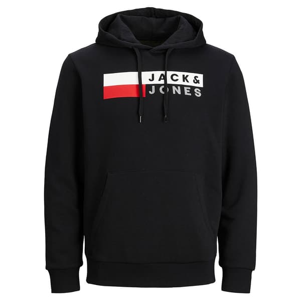 Jack & Jones Corp Logo Tröja Med Huva Svart 7XL Man