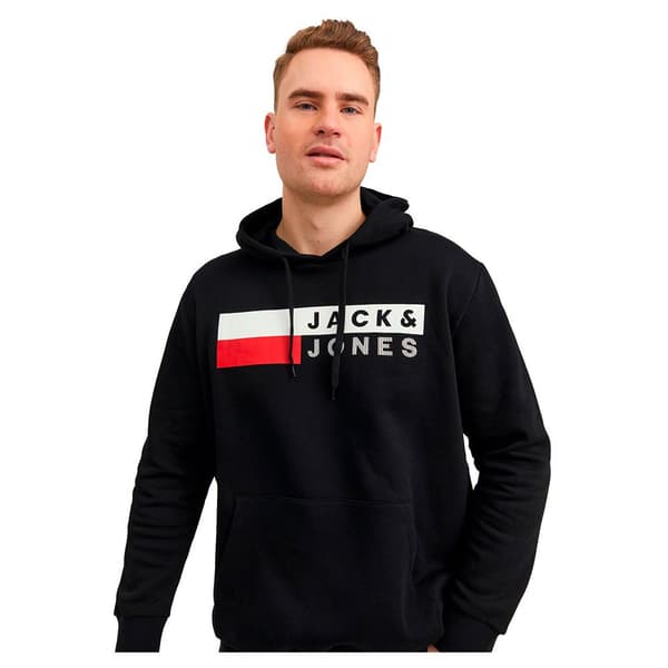 Jack & Jones Corp Logo Tröja Med Huva Svart 7XL Man