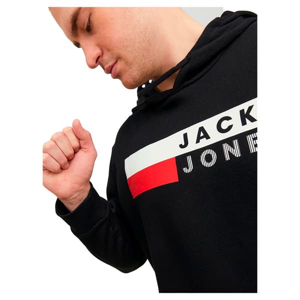 Jack & Jones Corp Logo Tröja Med Huva Svart 7XL Man