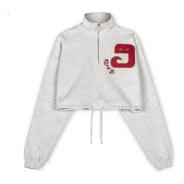 Grimey Lust Mantra Collegepaita Puolivetoketjulla Beige M Nainen
