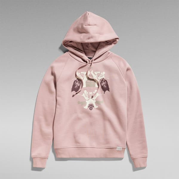 G-star Look Book Tröja Med Huva Rosa L Kvinna