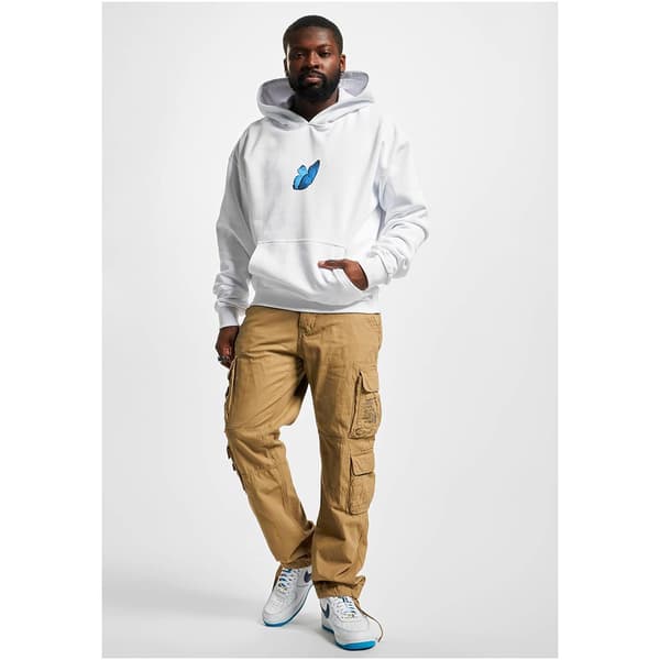 Mister Tee Le Papillon Heavy Oversize Hættetrøje Hvid 2XL Mand