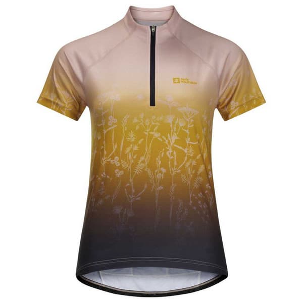 Jack Wolfskin Morobbia Half Zip Print T-shirt Med Korta ärmar Flerfärgad S Kvinna