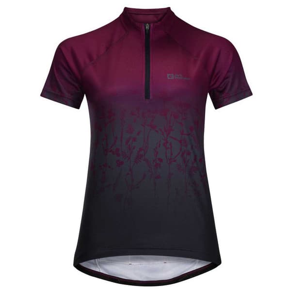 Jack Wolfskin Morobbia Half Zip Print T-shirt Med Korte ærmer Rød,Lilla S Kvinde