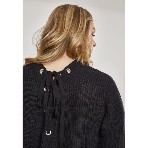 Urban Classics Back Lace Up Big Sweatshirt Sort 4XL Kvinde