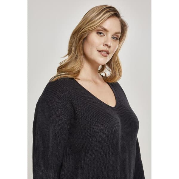 Urban Classics Back Lace Up Big Sweatshirt Sort 4XL Kvinde