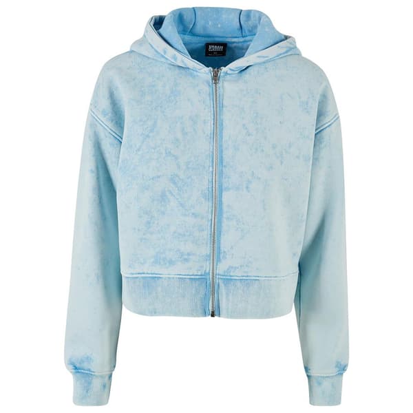 Urban Classics Oversized Towel Washed Sweatshirt Med Lynlås Blå 5XL Kvinde