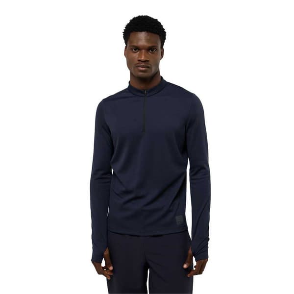 Jack Wolfskin Bike Commute Halv Lynlås Sweatshirt Blå M Mand