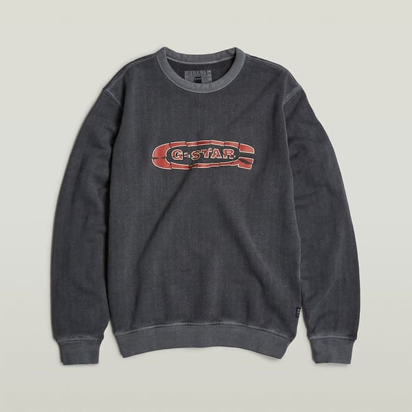G-star Destroyed G Logo Washed Sweatshirt Grå S Mand