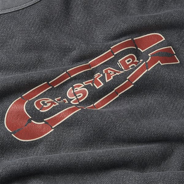 G-star Destroyed G Logo Washed Sweatshirt Grå S Mand