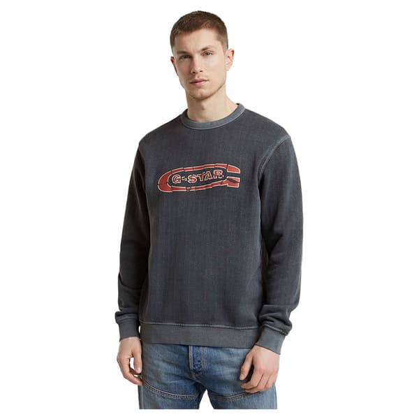 G-star Destroyed G Logo Washed Sweatshirt Grå S Mand
