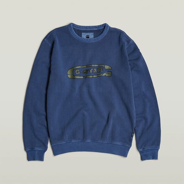 G-star Destroyed G Logo Washed Tröja Blå XL Man