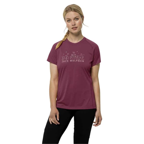 Jack Wolfskin Morobbia Vent T-shirt Med Korte ærmer Rød,Lilla S Kvinde