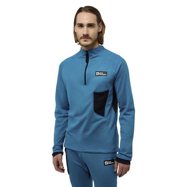 Jack Wolfskin Expdn Octa Half Zip T-shirt Med Lång ärm Blå S Man