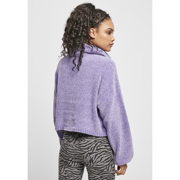 Urban Classics Turtleneck Chenille Sweatshirt Lilla XL Kvinde