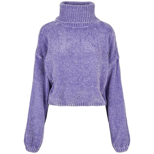 Urban Classics Turtleneck Chenille Sweatshirt Lilla XL Kvinde