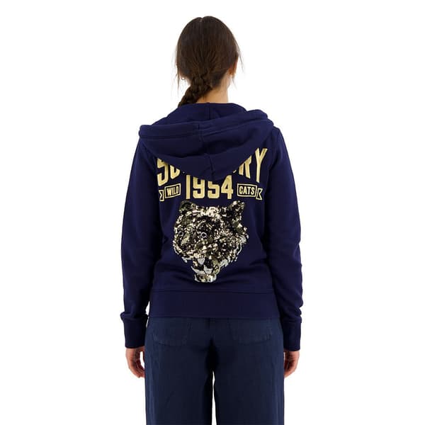 Superdry Embellish Archive Sweatshirt Med Dragkedja Blå S Kvinna