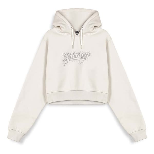 Grimey Madrid Heavyweight The Connoisseur Crop Hættetrøje Beige S Kvinde